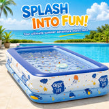 Inflatable Family Swimming Pool PVC Blow Up Pool for Backyard Garden