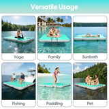 Inflatable Floating Dock PVC Water Island for Pool Lake & Beach