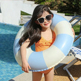 Donut Inflatable Pool Float - Durable PVC Swim Ring for Kids & Teens