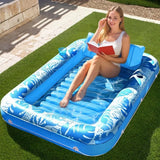 Inflatable Tanning Pool Lounger - Large Sunbathing Water Bed