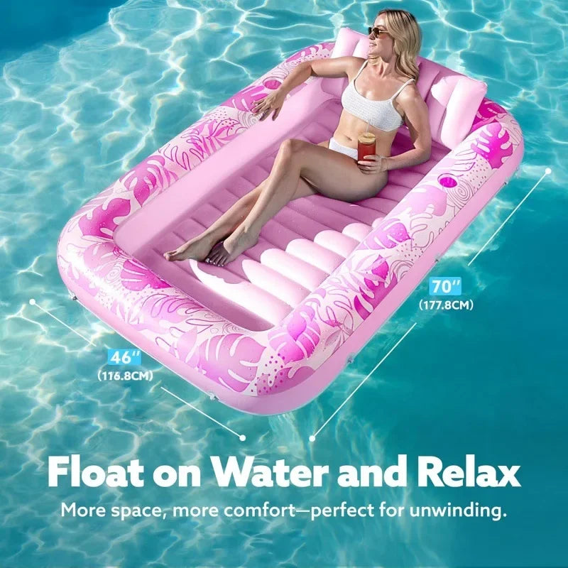 Inflatable Tanning Pool Lounger - Large Sunbathing Water Bed
