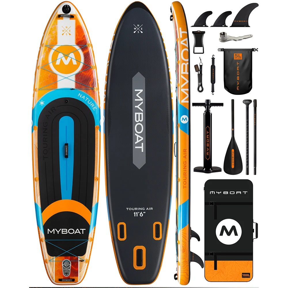 Inflatable Paddle Board 11'6" Wide SUP for Fishing and Touring