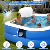 Extra Large Inflatable Family Pool with Seats & Pump for Adults