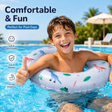 Dinosaur Print Inflatable Pool Ring - Durable PVC Water Float