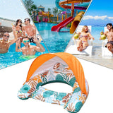 Inflatable Pool Float with Canopy Lounge Chair for Beach & Lake