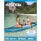 11'6" Inflatable SUP - Wide Fishing & Touring Paddle Board
