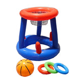 Inflatable Basketball Hoop & Ring Toss Game for Pool & Beach