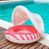 Kids Pool Float with Sun Canopy - Inflatable Swim Ring for Toddlers