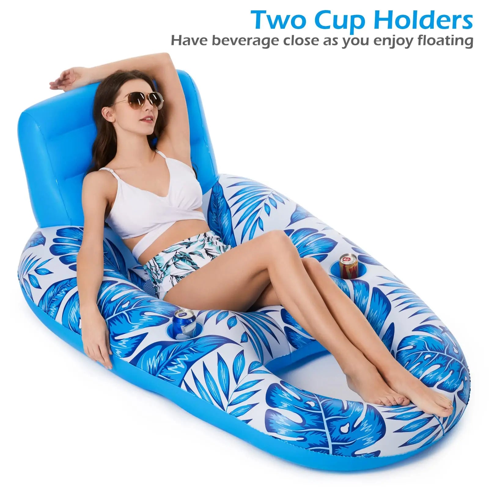 Inflatable Pool Lounger Float - Ergonomic Mesh Chair for Lake & Pool