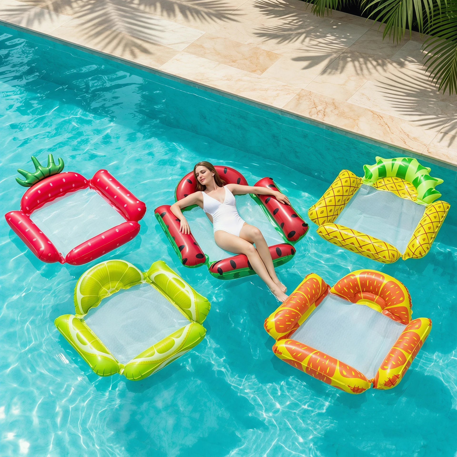 Mesh Inflatable Pool Float Lounger - Water Hammock for Adults & Kids