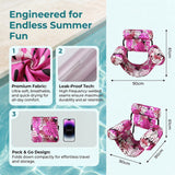 Inflatable Pool Lounger Chair with Armrest & Backrest for Adults